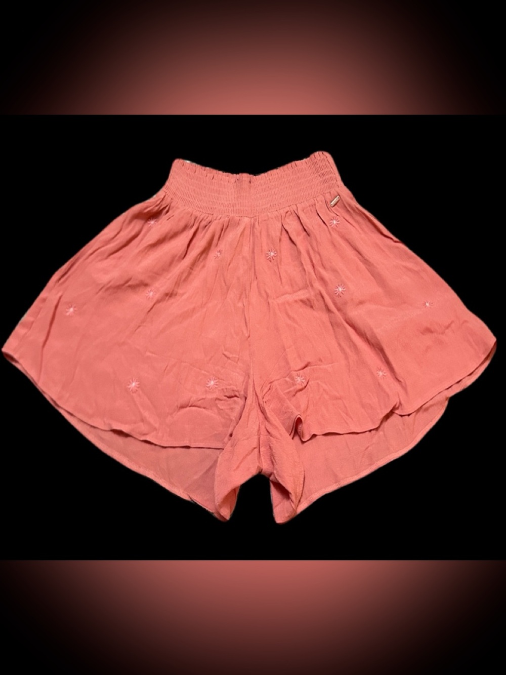 PINK Victoria's Secret Coral Smocked-Waist Embroidered Skort SP